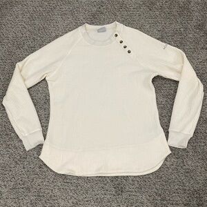 Columbia size large cream waffle long sleeve top